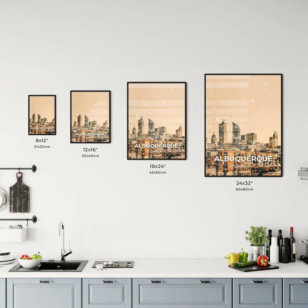 Albuquerque Skyline Sparkle Cityscape Art Office Art