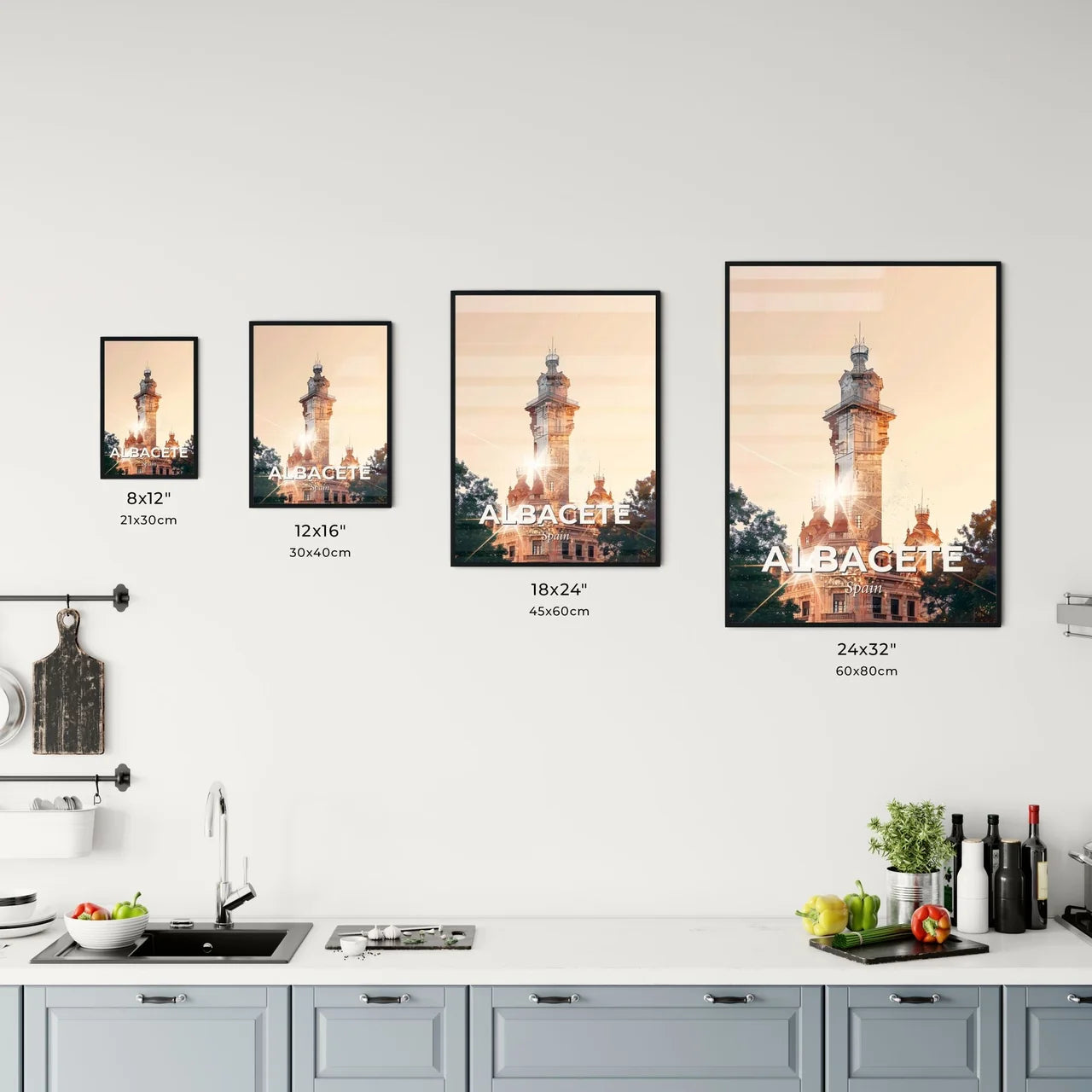 Albacete Skyline Architecture Poster Art Office Art