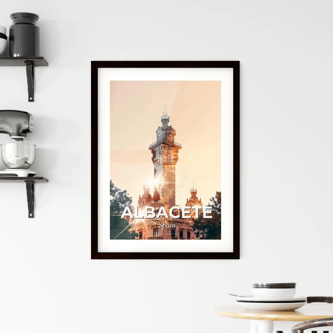 Albacete Skyline Architecture Poster Art Framed Print
