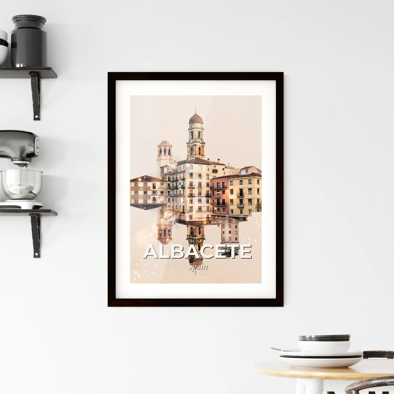 Albacete: Double Exposure City Memories Framed Print