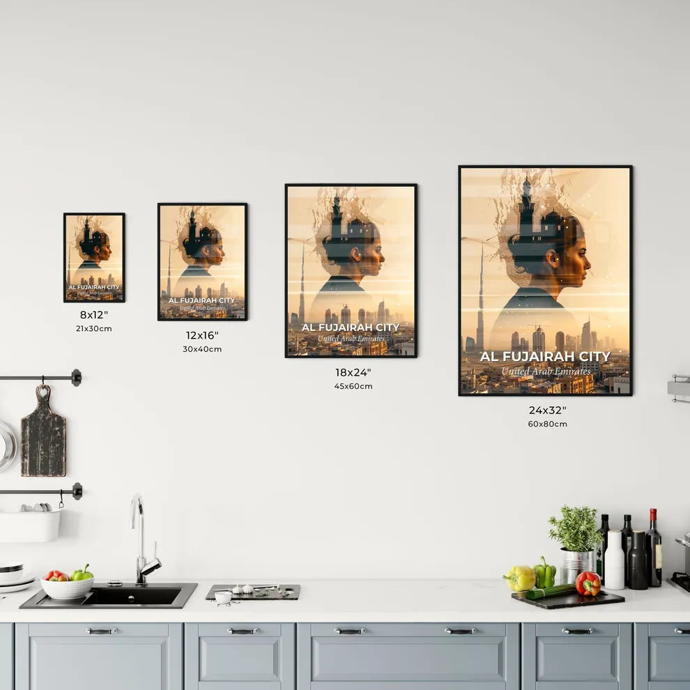 Al Fujairah City Skyline Minarets Double Exposure Dream Office Art