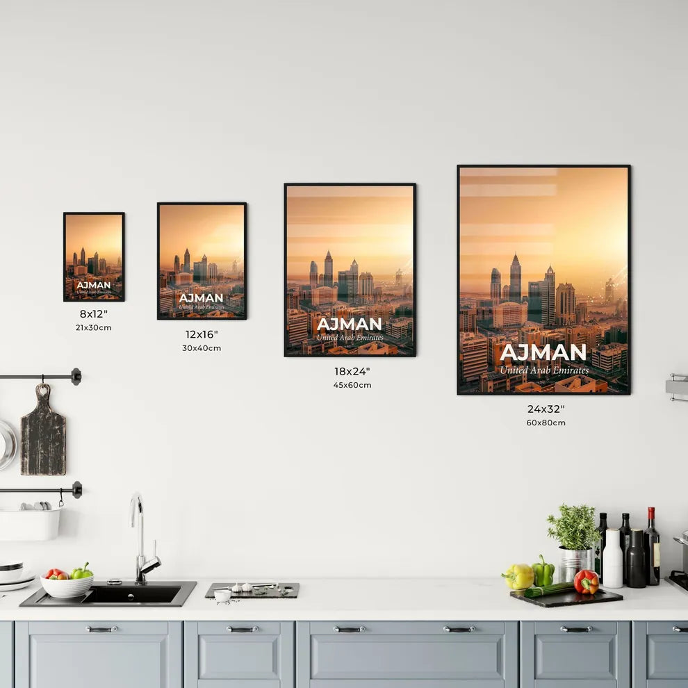 Ajman City Skyline Poster: Vibrant Local Beauty Office Art