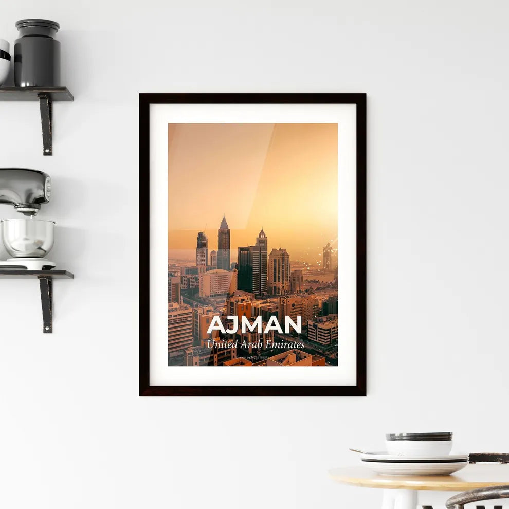 Ajman City Skyline Poster: Vibrant Local Beauty Framed Print