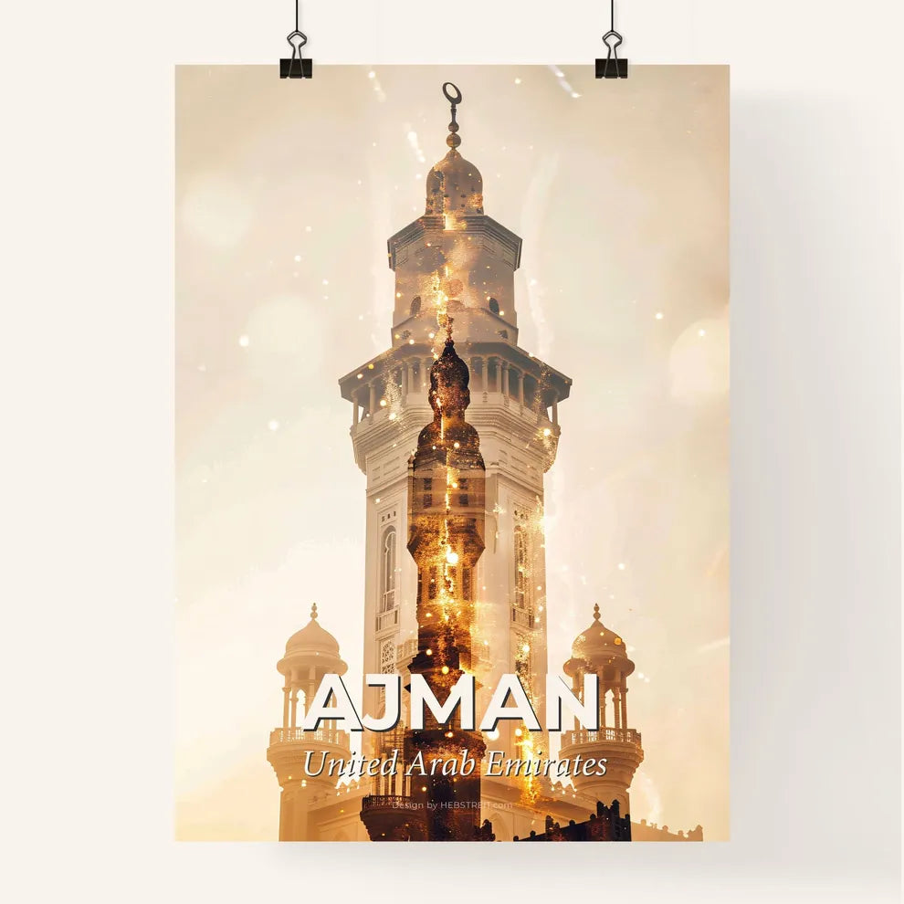 Ajman Skyline Mosaic: Architectural Canvas Poster