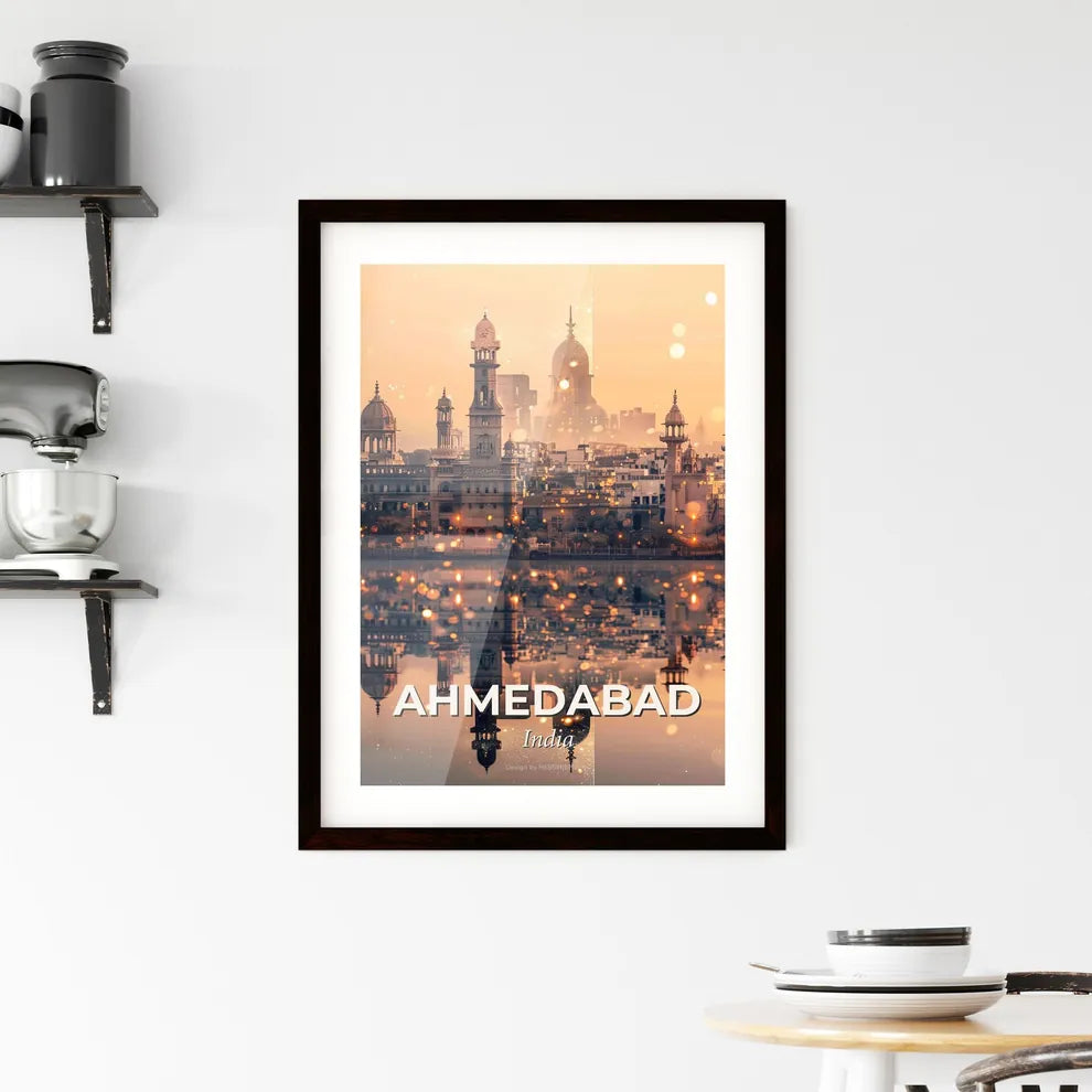 Ahmedabad Skyline Composite Art Poster Framed Print