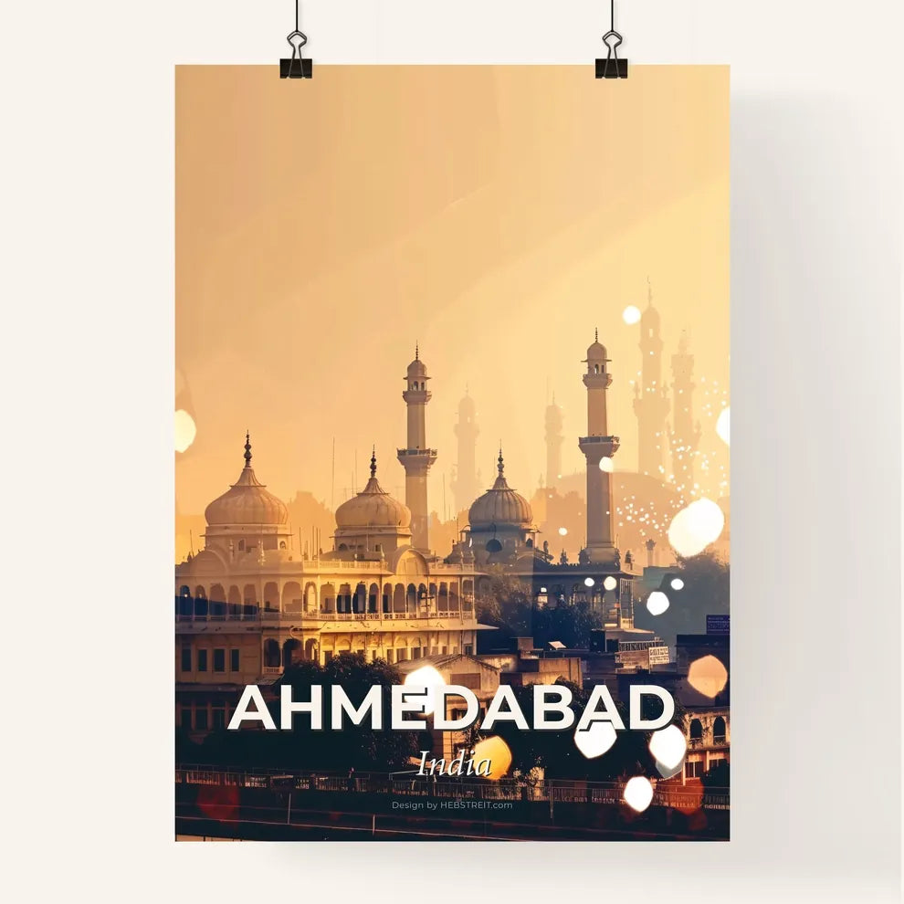 Ahmedabad Skyline Poster Double Exposure Art Poster