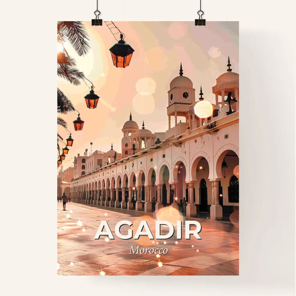 Agadir Skyline Nightfall Tranquility Art Print Poster