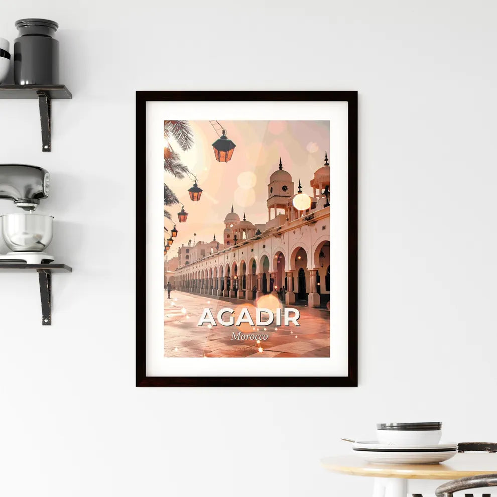 Agadir Skyline Nightfall Tranquility Art Print Framed Print