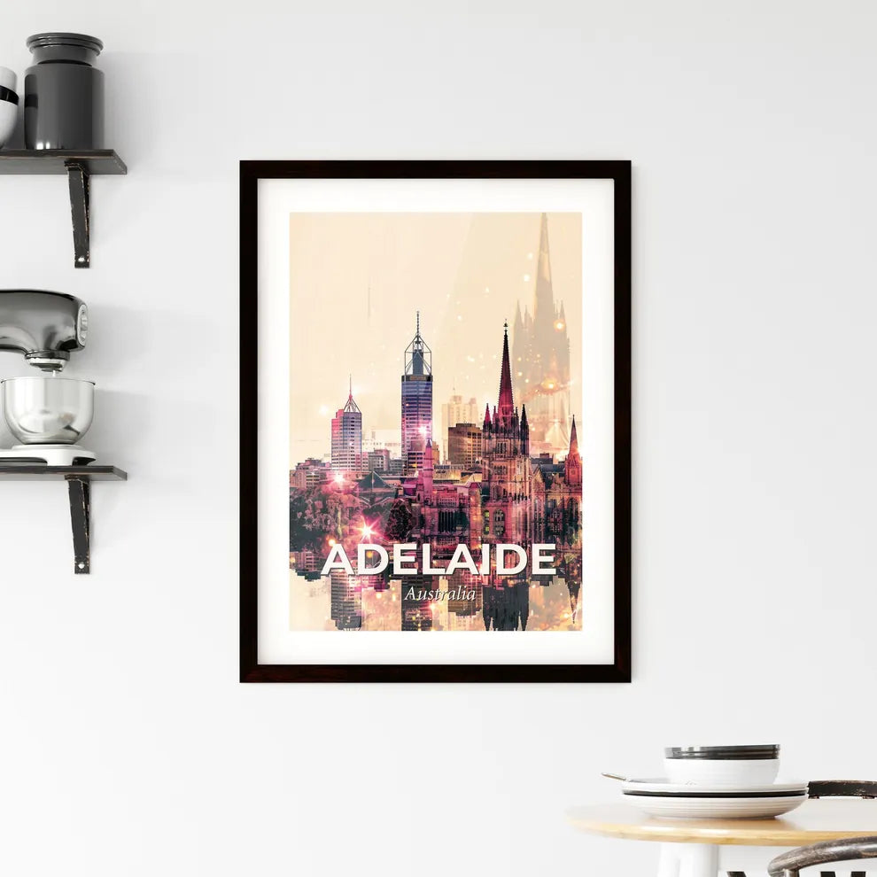 Adelaide Skyline: Iconic Architecture in Double Exposure Framed Print