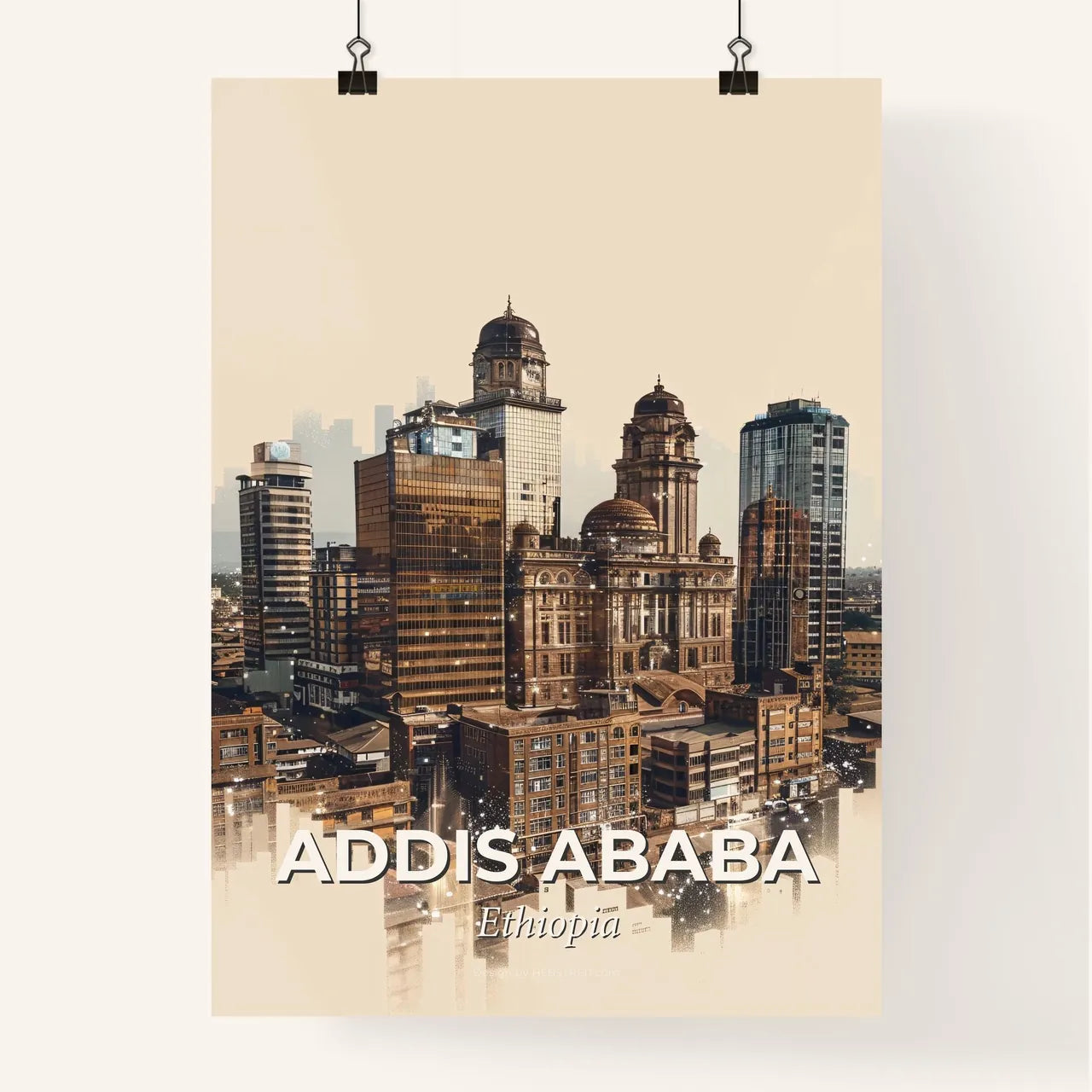 Addis Ababa Skyline Art Decor Poster