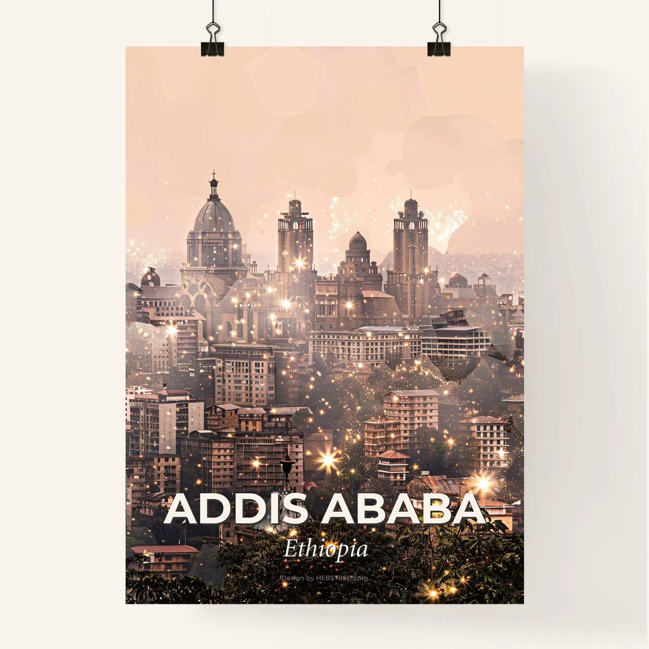 Addis Ababa Skyline Art: Local Architecture Composite Poster