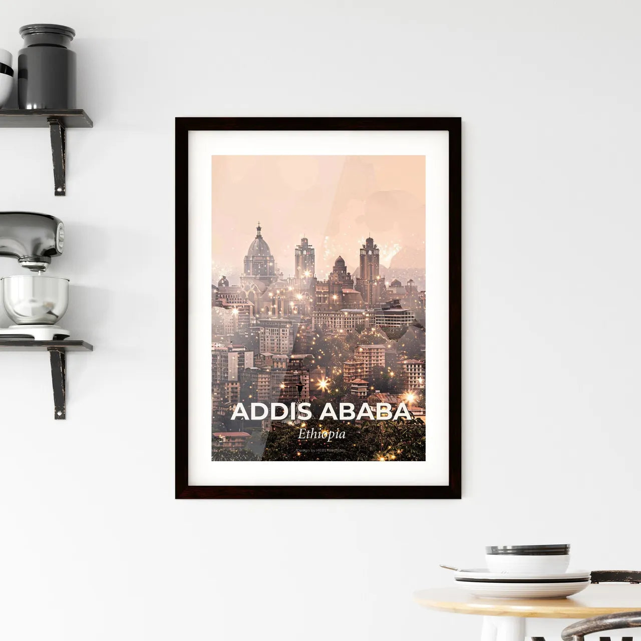 Addis Ababa Skyline Art: Local Architecture Composite Framed Print