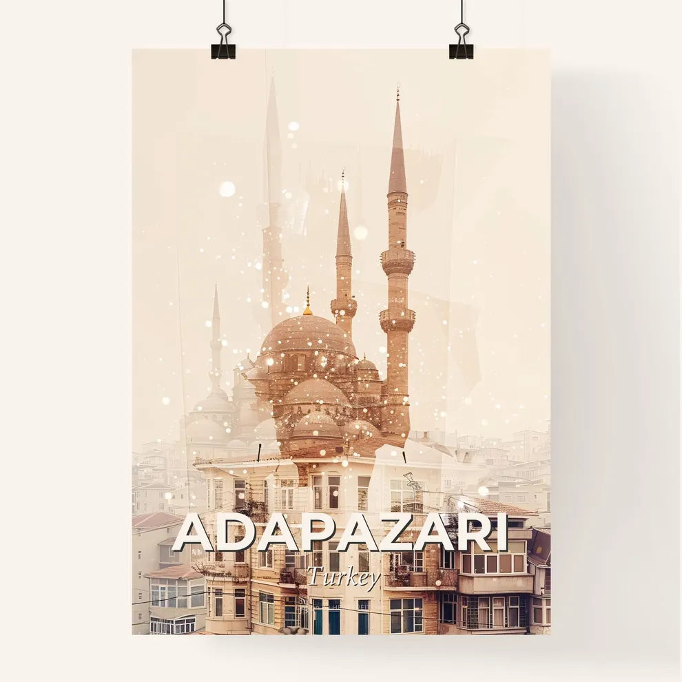 Adapazarı Skyline Double Exposure Art Poster Poster