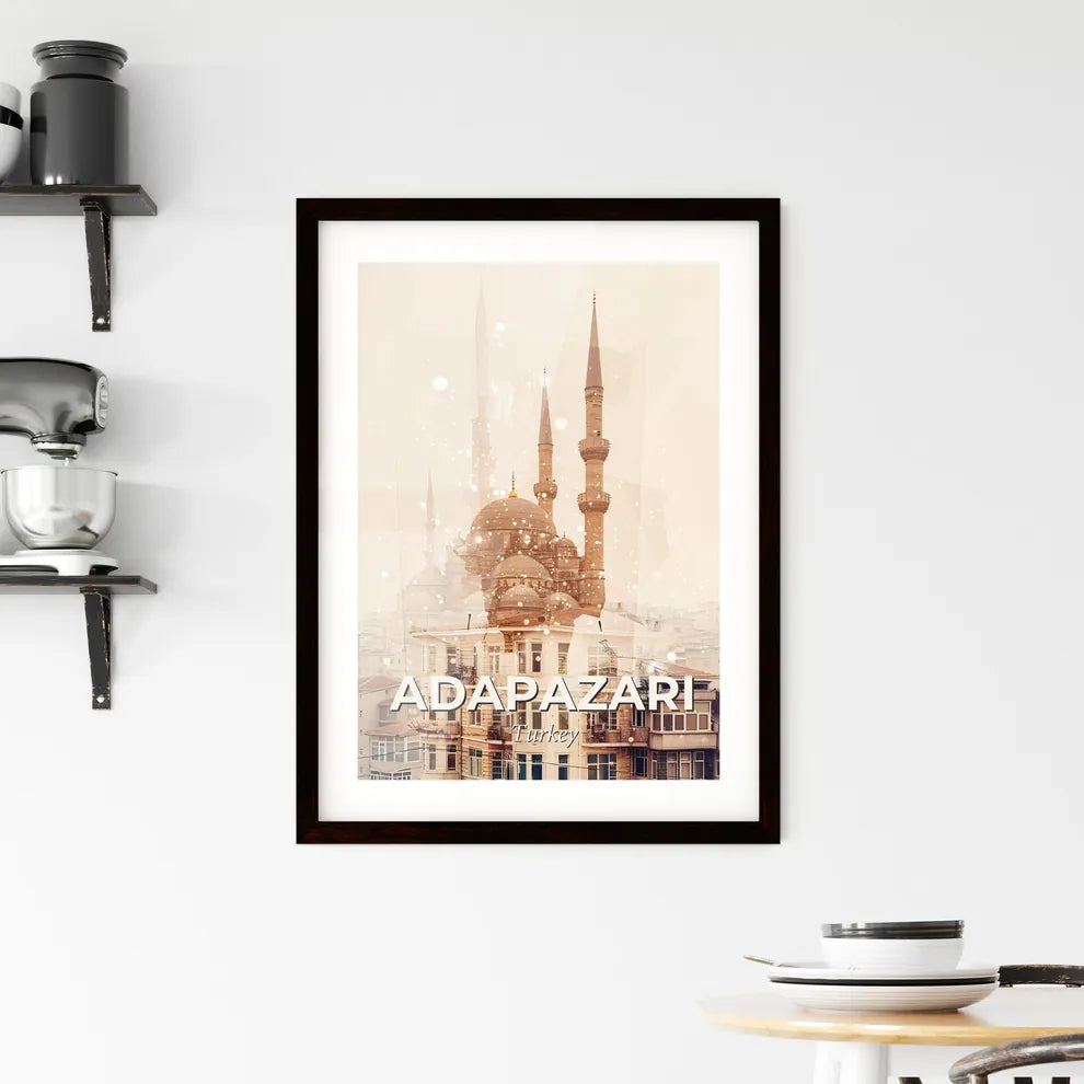 Adapazarı Skyline Double Exposure Art Poster Framed Print