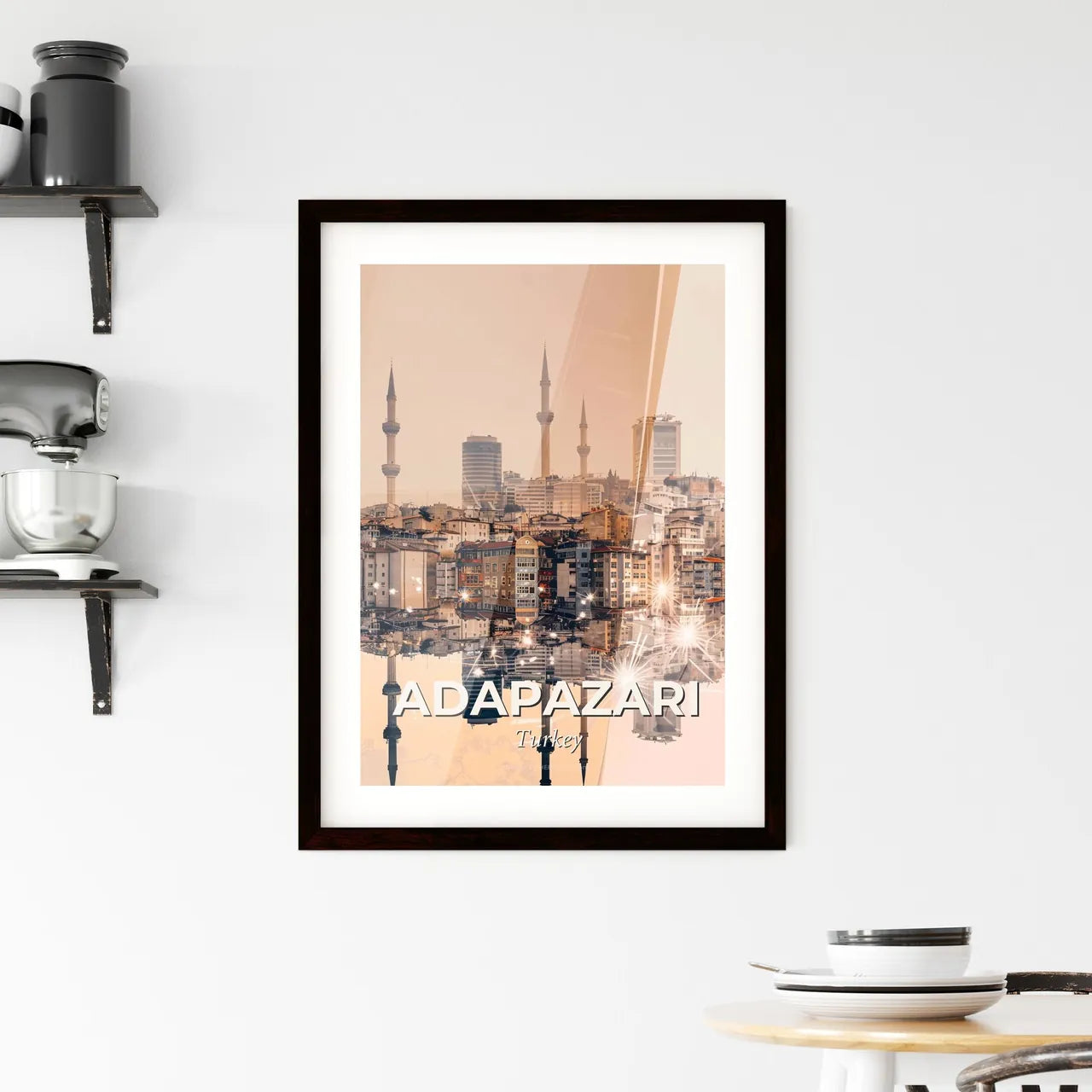 Adapazarı Cityscape: Icons and Vibes Poster Framed Print