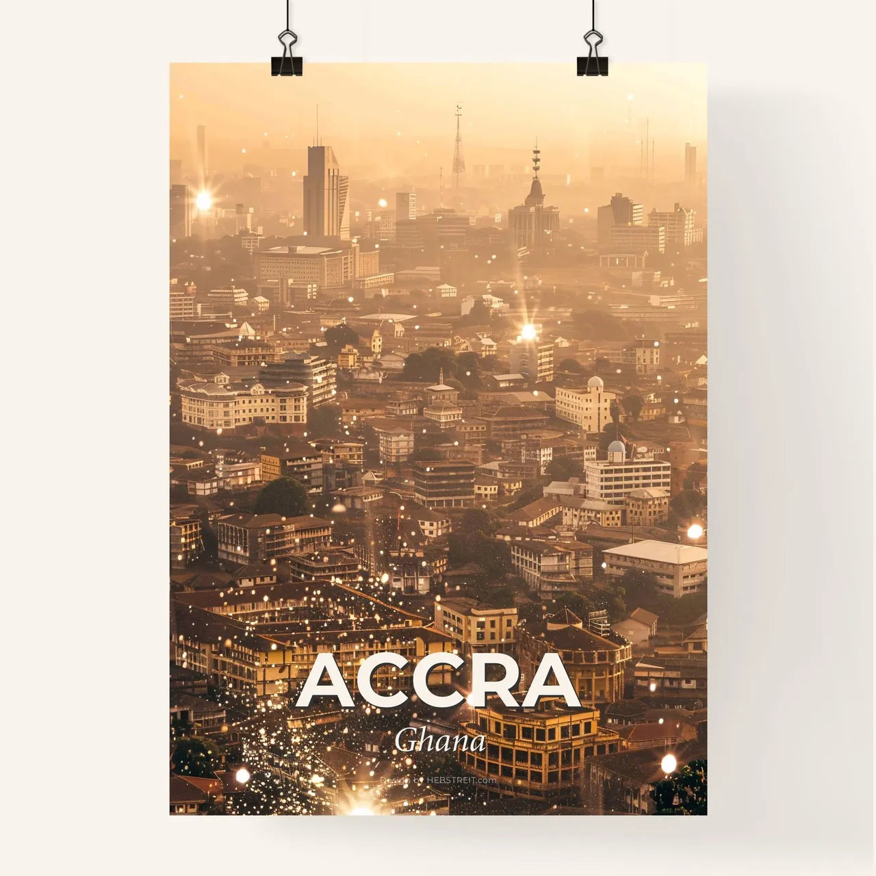 Accra Iconic Skyline Sparkling Poster Poster
