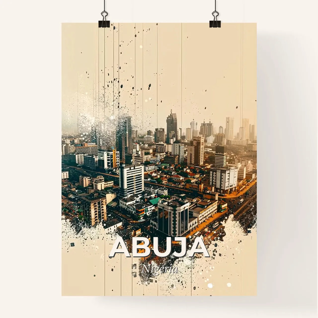 Abuja Skyline Double Exposure Cityscape Poster Poster