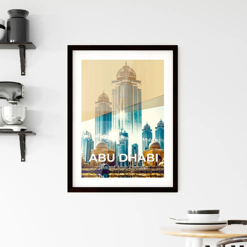 City Skyline Double Exposure Art Framed Print
