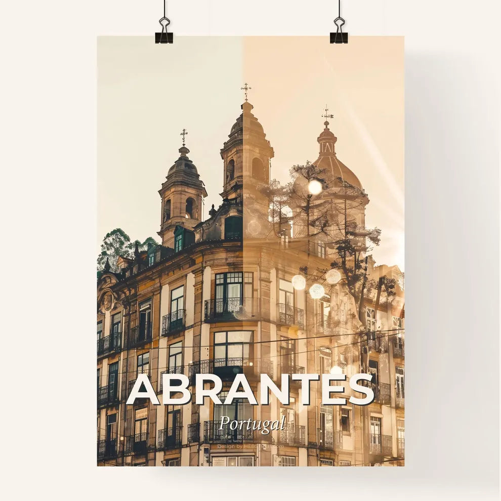 Abrantes Skyline Double Exposure Artwork Poster