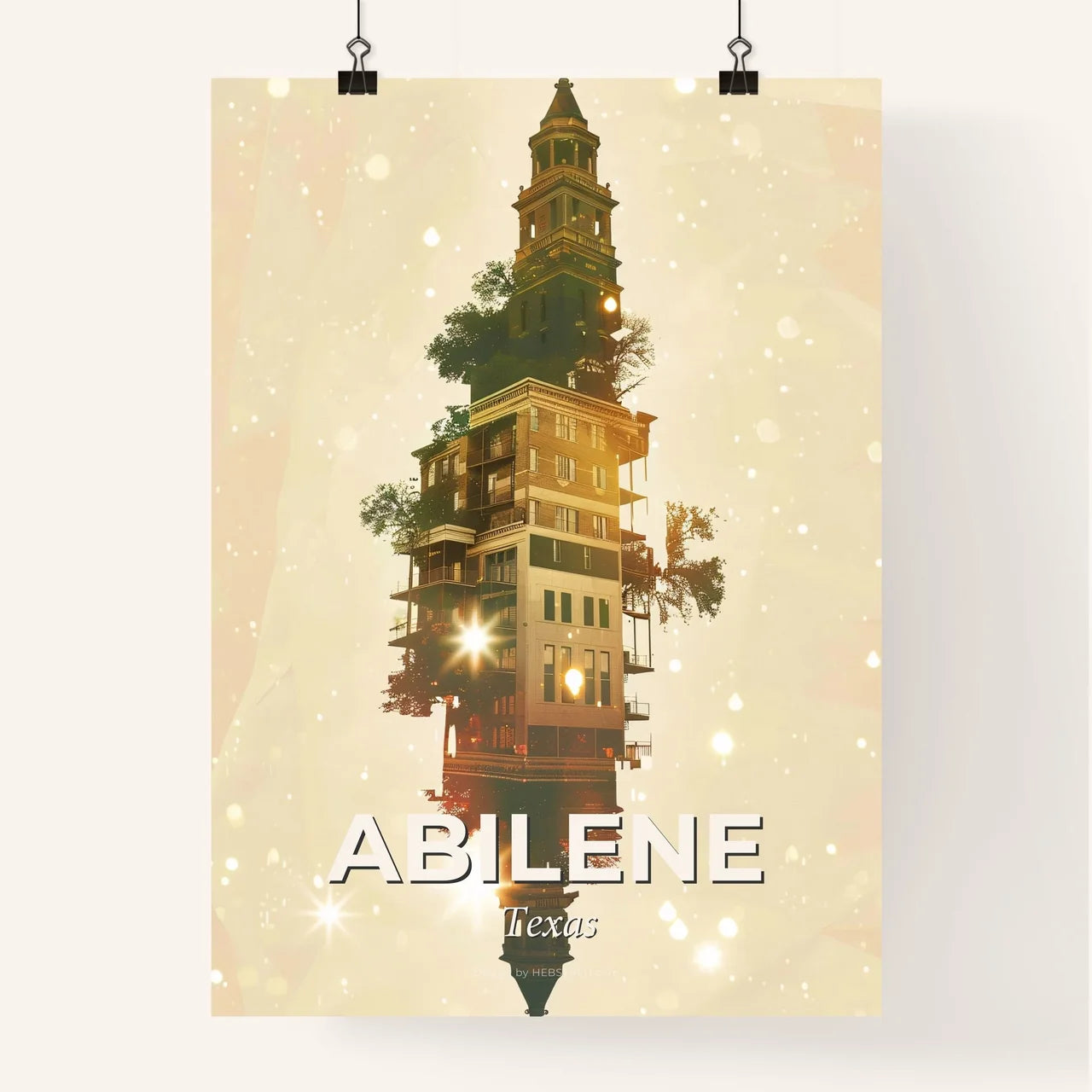 Abilene Skyline Sunset Cityscape Poster Art Poster