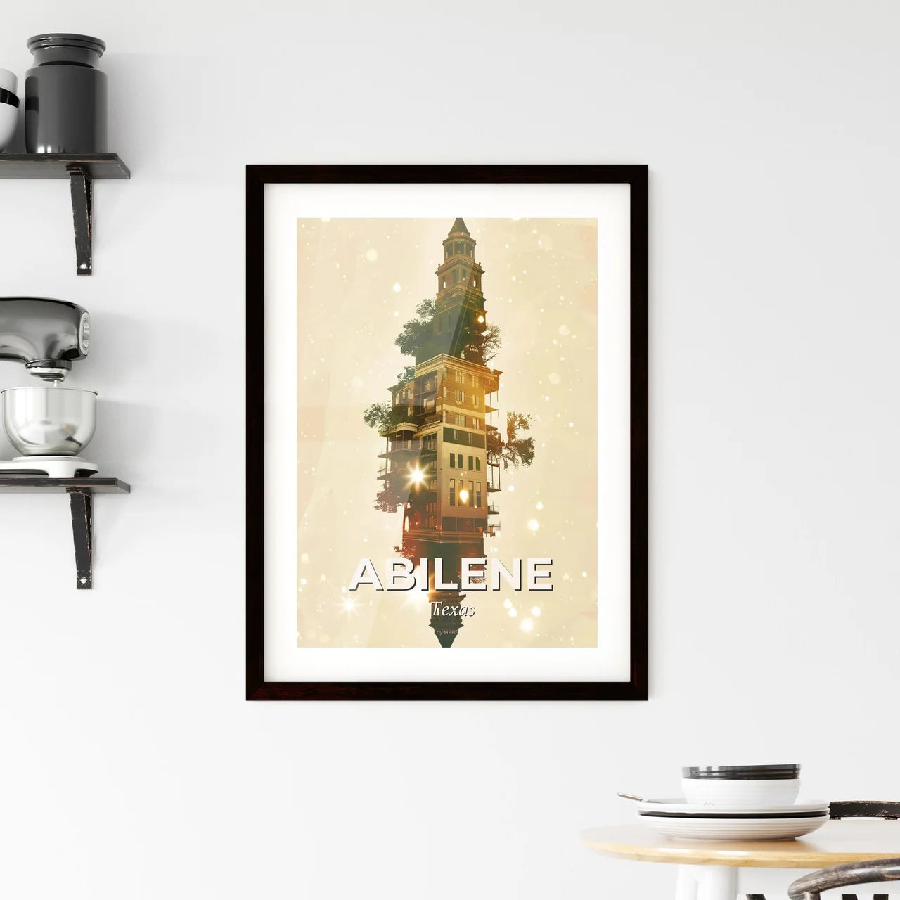 Abilene Skyline Sunset Cityscape Poster Art Framed Print