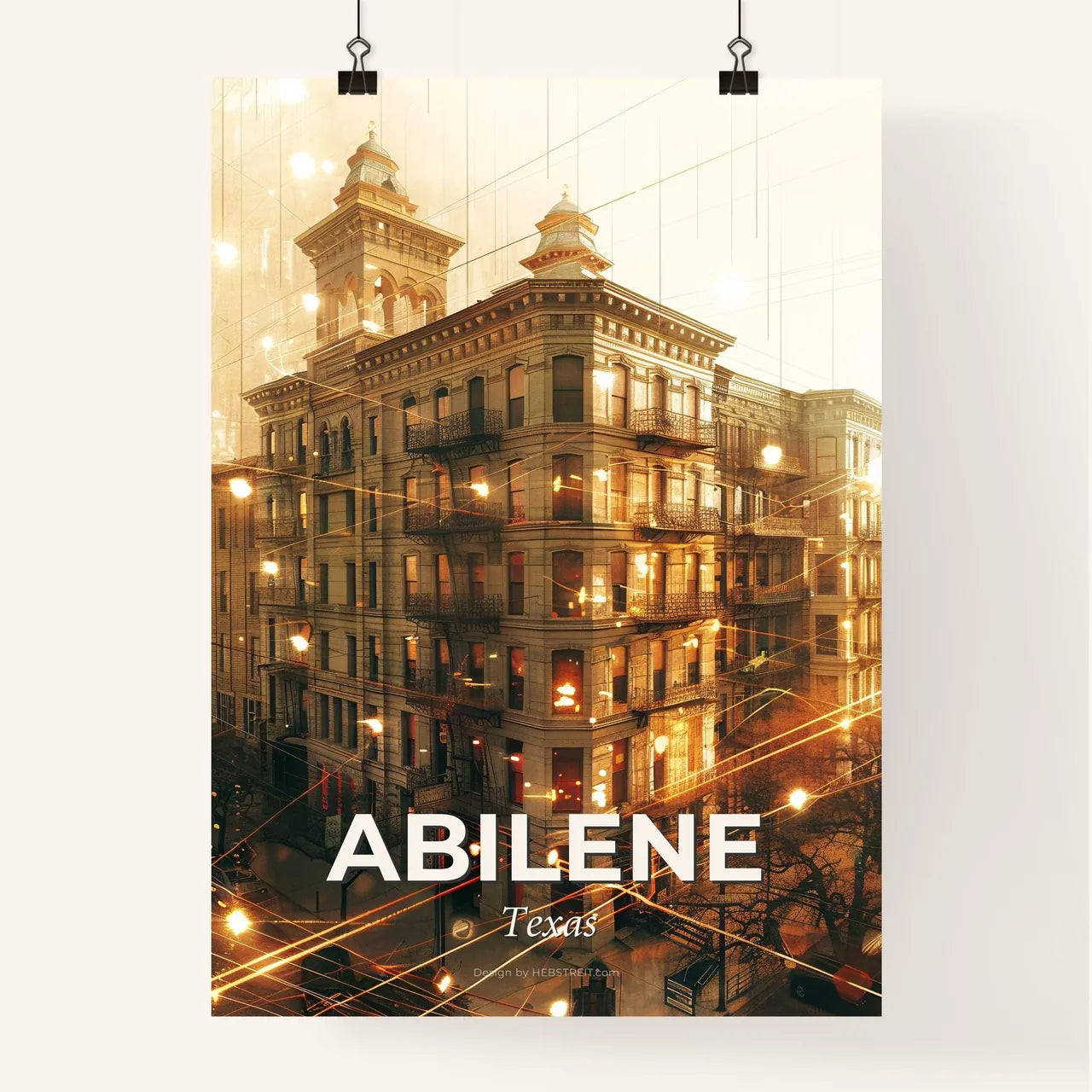Abilene, Texas: City Lights, Arch Poster