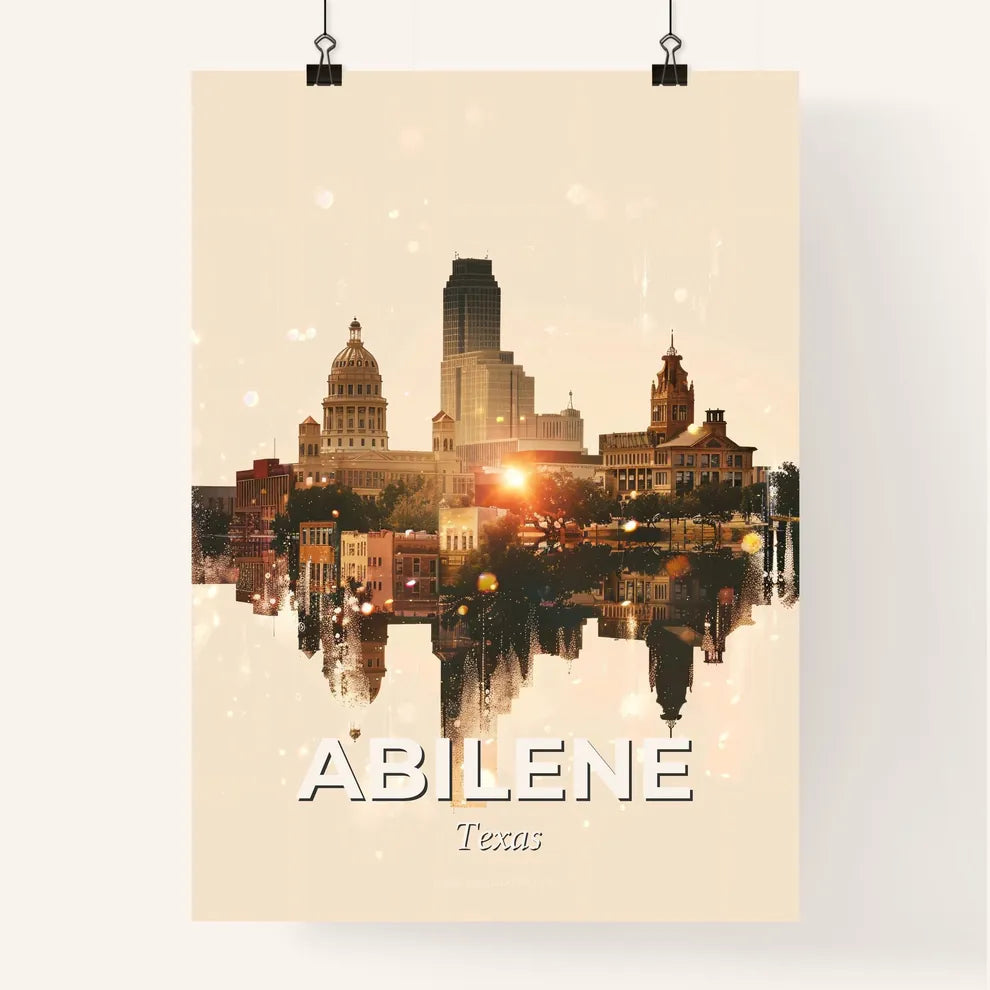 Abilene Skyline Composite Art City Sparkle Poster Poster