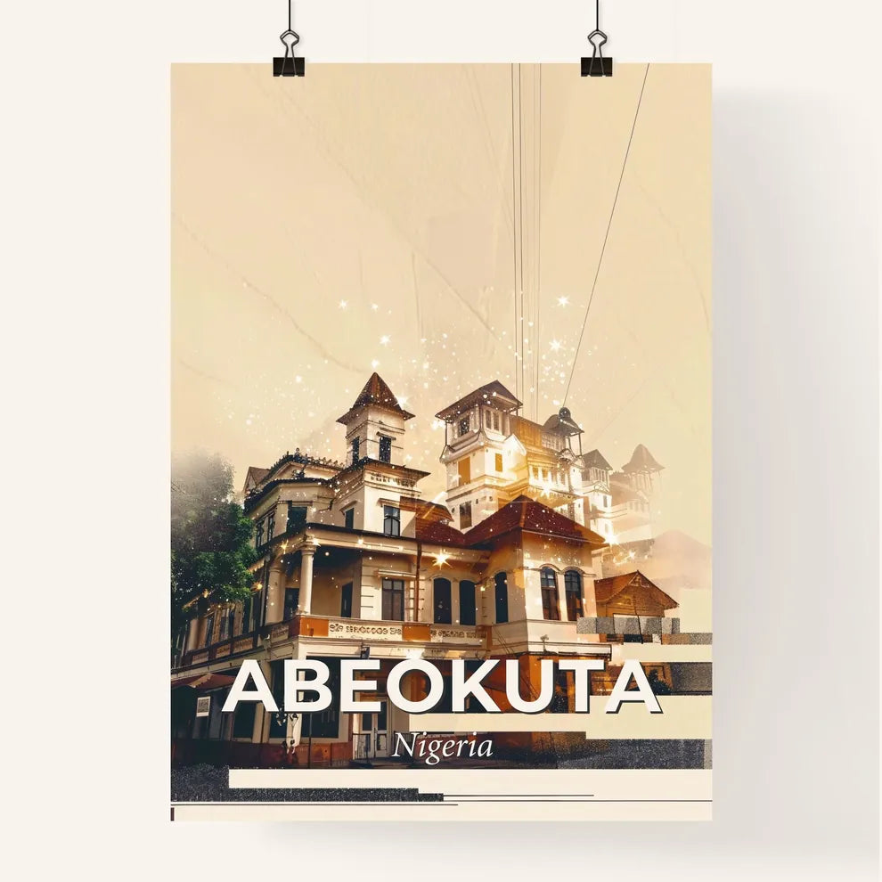 Abeokuta Skyline Poster: Beige Dreamy Composite Poster
