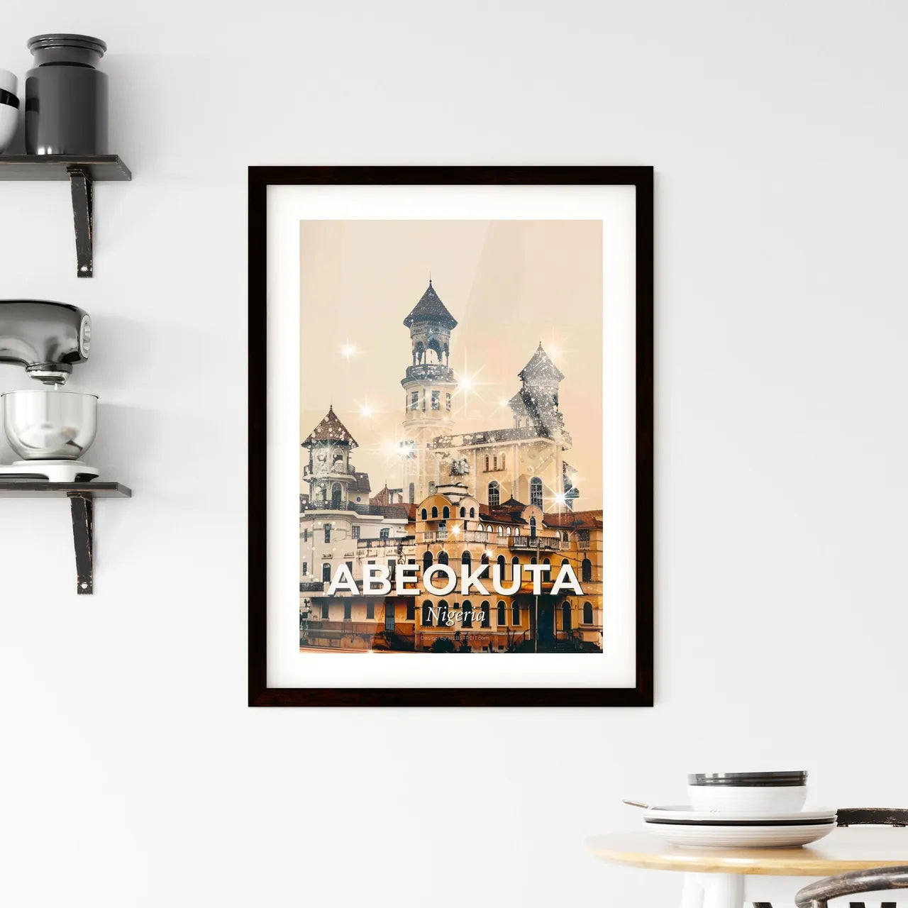 Abeokuta Skyline Composite Art Poster Framed Print