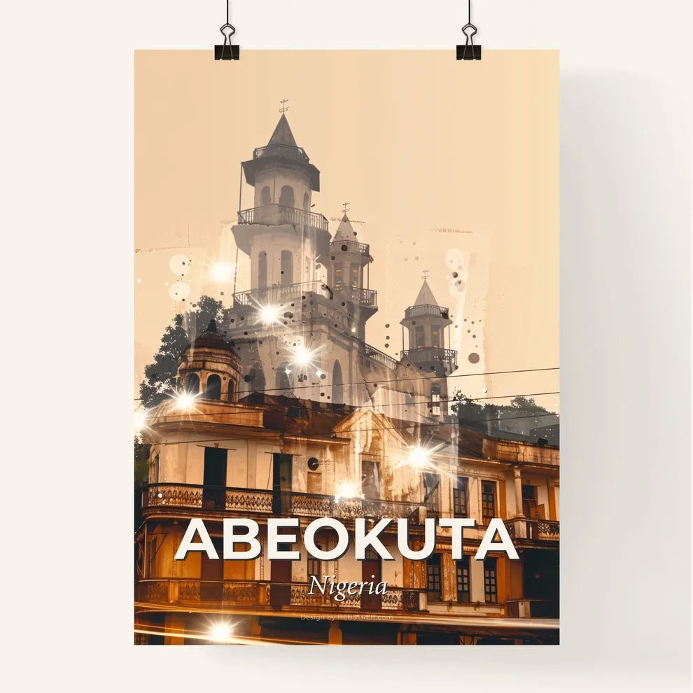 Abeokuta Skyline Double Exposure Panorama Poster Poster