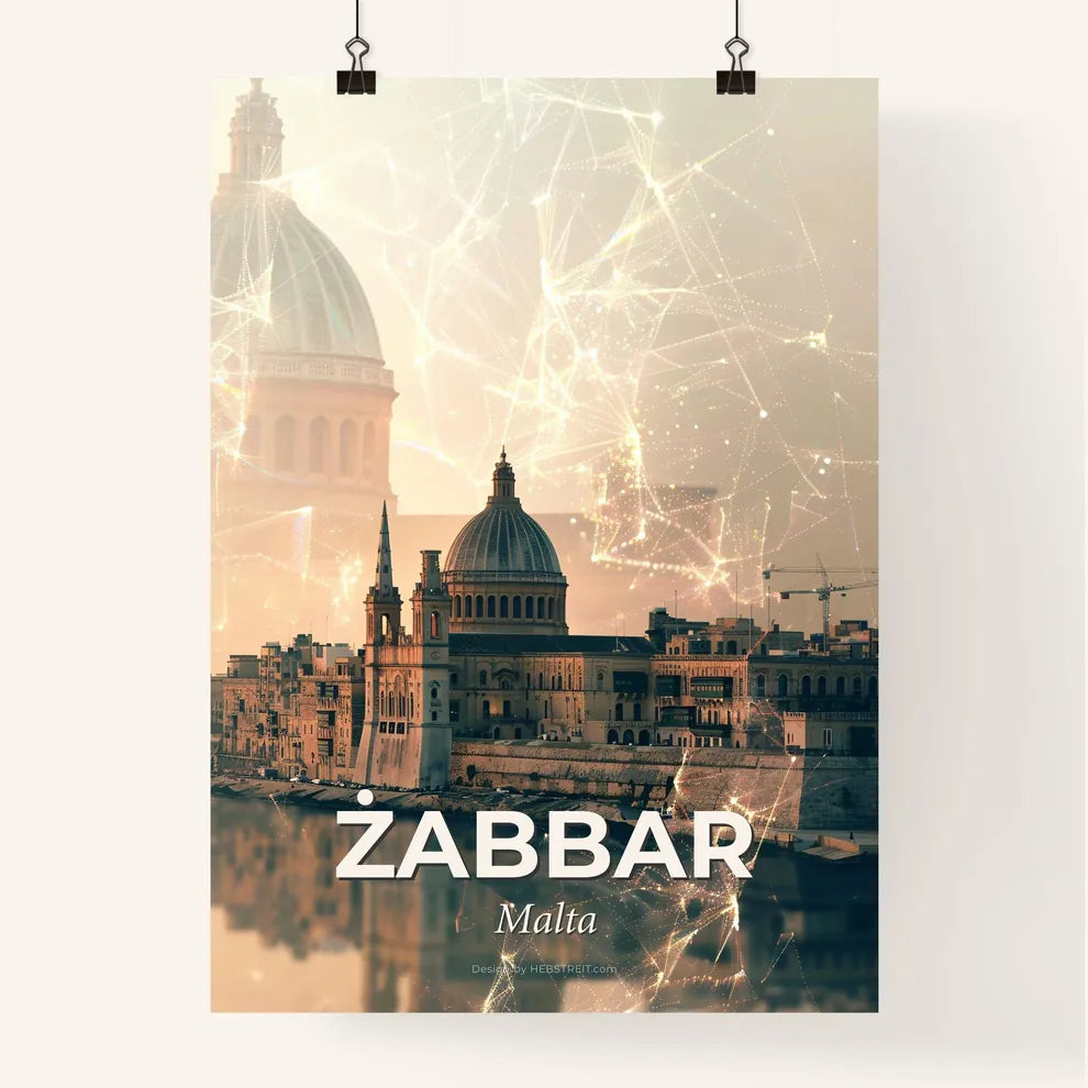 Zabbar City Skyline Double Exposure Composite Art Poster