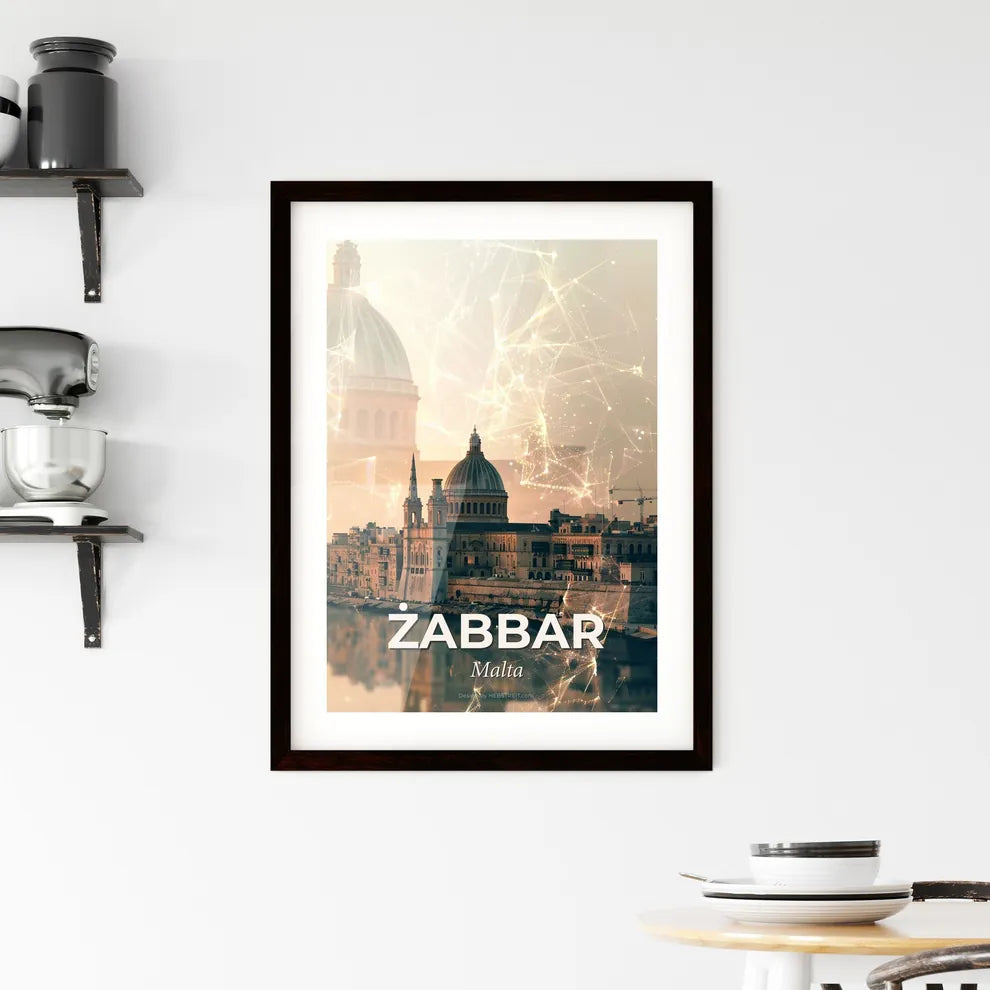 Zabbar City Skyline Double Exposure Composite Art Framed Print