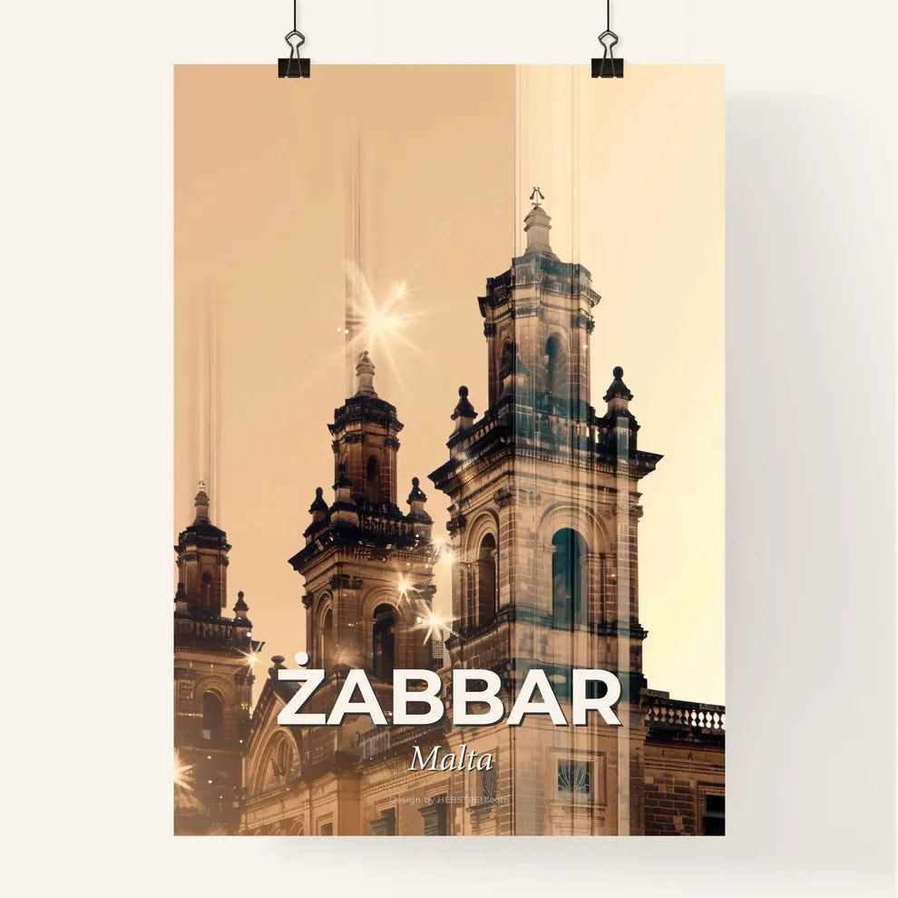 Zabbar Malta Cityscape Double Exposure Art Poster Poster
