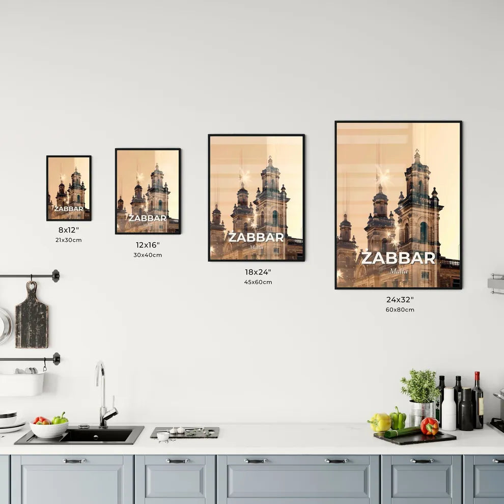 Zabbar Malta Cityscape Double Exposure Art Poster Office Art