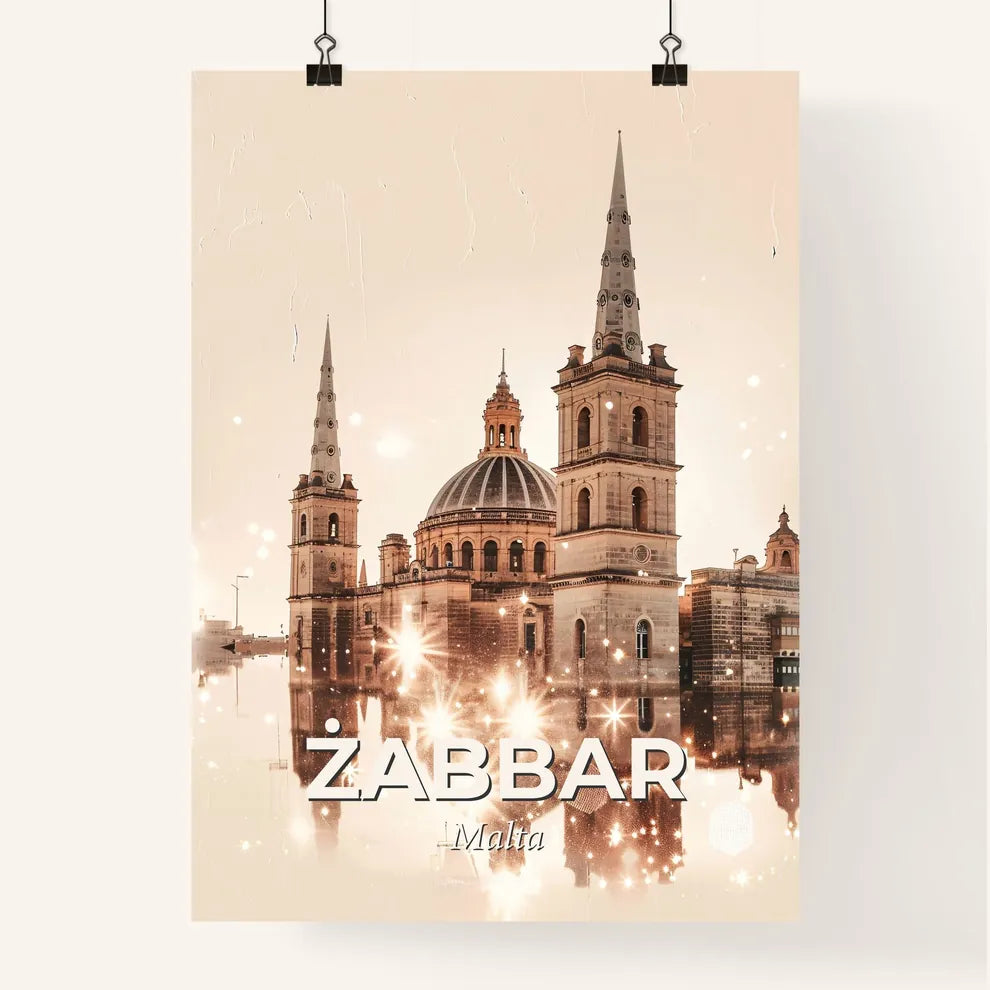 Zabbar City Walls Vintage Skyline Art Print Poster