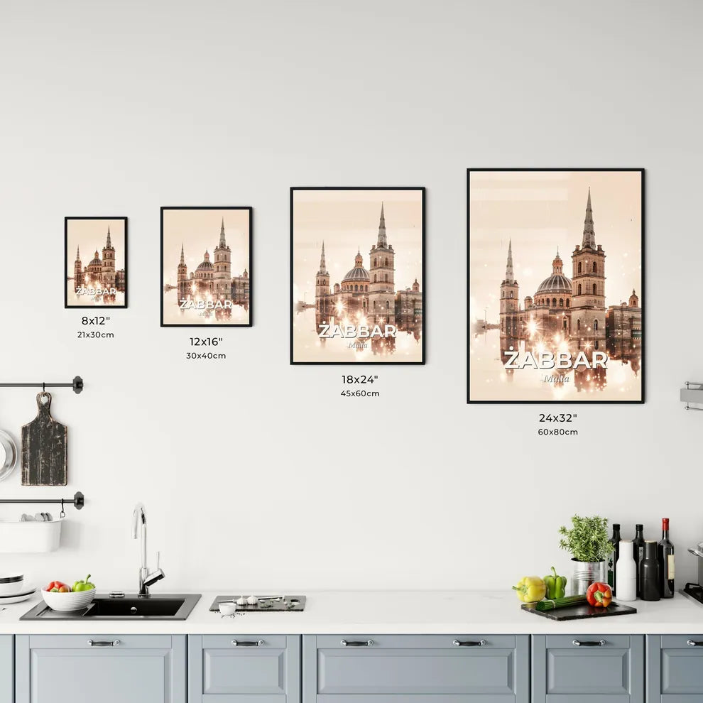 Zabbar City Walls Vintage Skyline Art Print Office Art