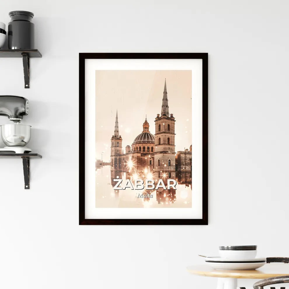 Zabbar City Walls Vintage Skyline Art Print Framed Print