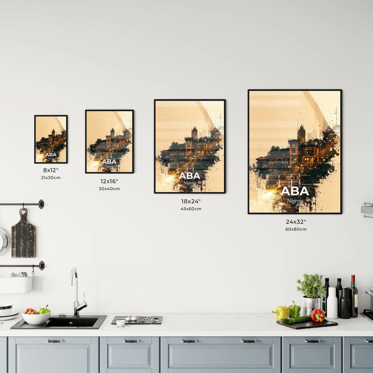 Aba Nigeria Skyline City Architecture Poster Office Art