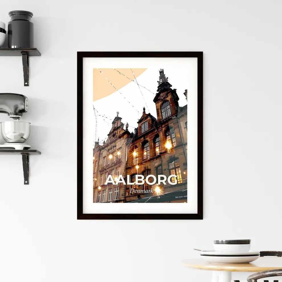 Aalborg Skyline City Composite Art Poster Framed Print