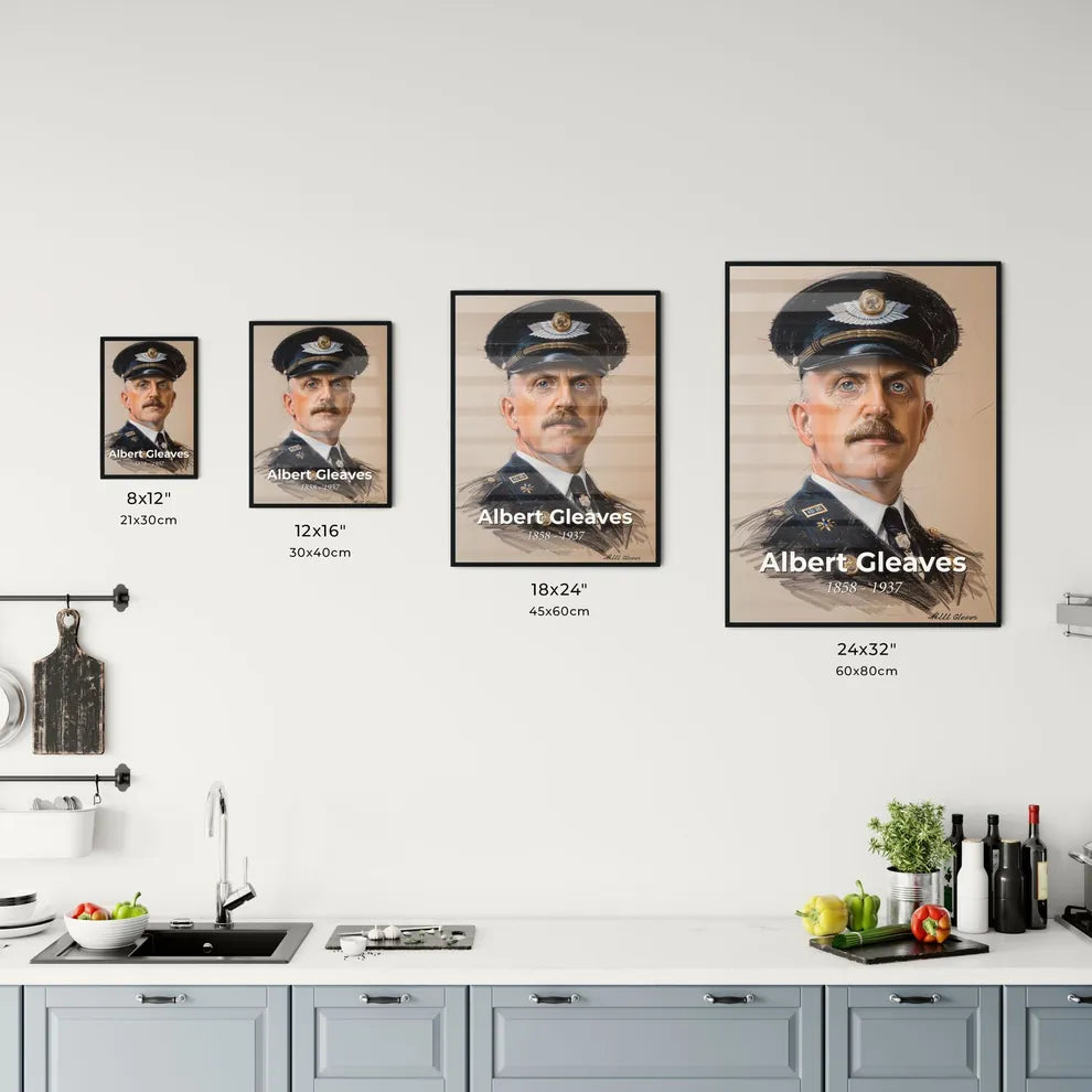 Elegant Portrait of Admiral Albert Gleaves Size Chart