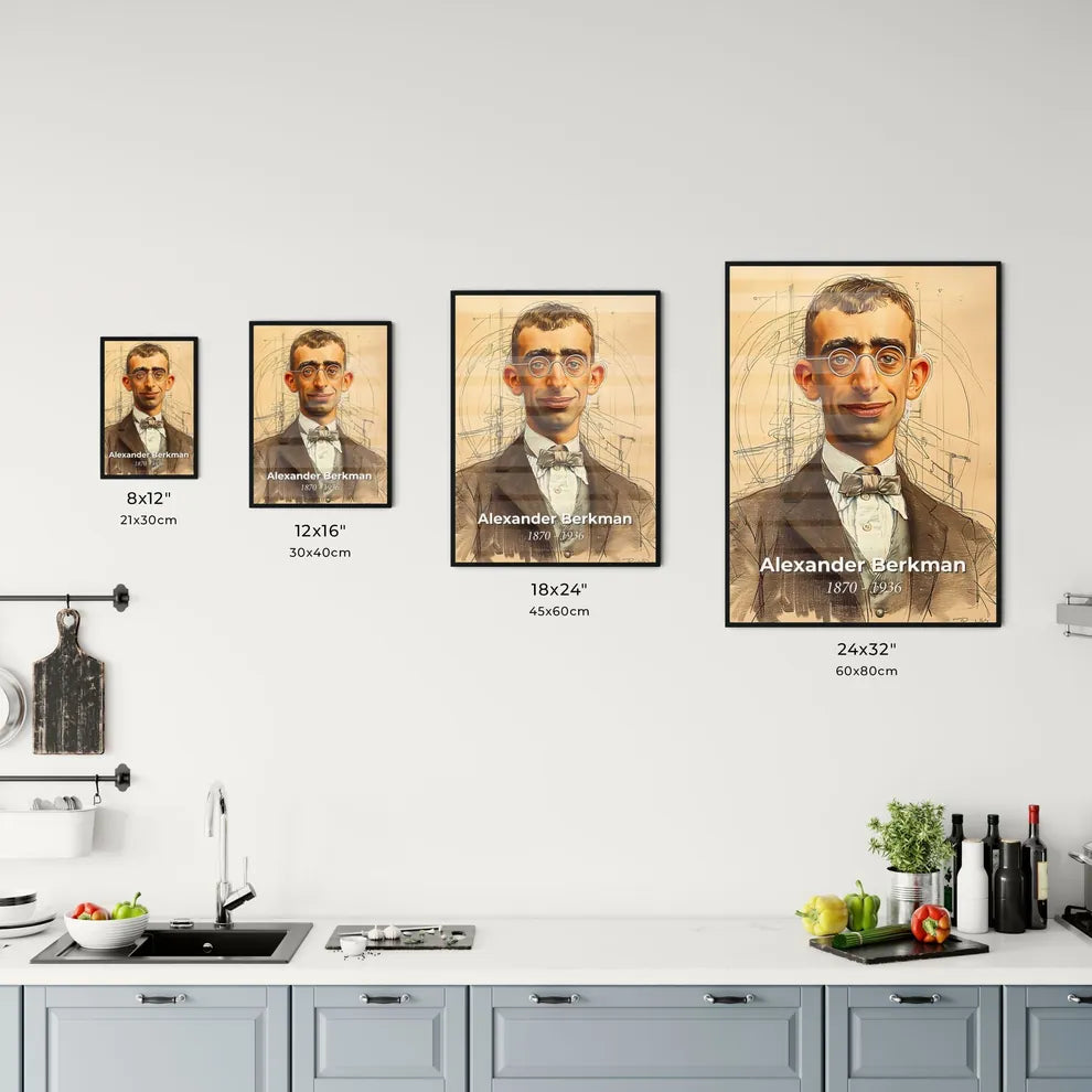 Passionate Portrait of Alexander Berkman Size Chart
