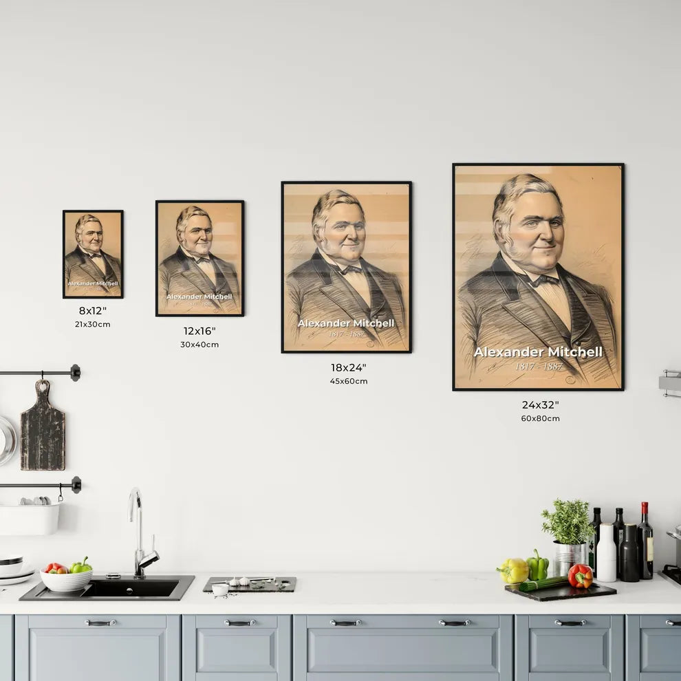 Elegant Portrait of Alexander Mitchell Size Chart