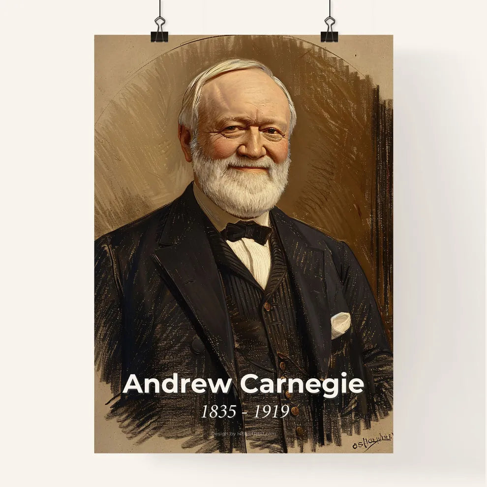 Radiant Portrait of Andrew Carnegie Poster