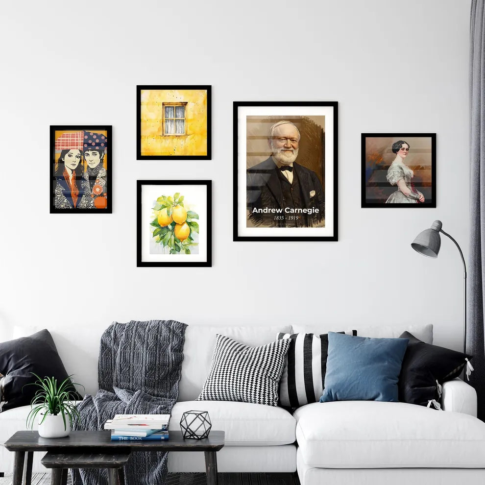 Radiant Portrait of Andrew Carnegie Wall Art