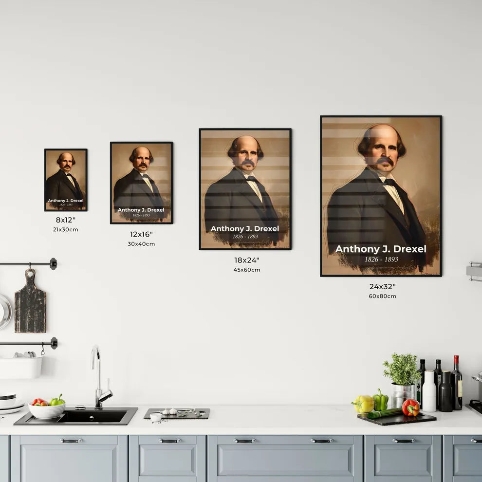 Elegant Portrait of Anthony J. Drexel Size Chart