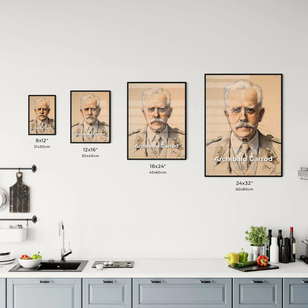 Elegant Portrait of Archibald Garrod Size Chart