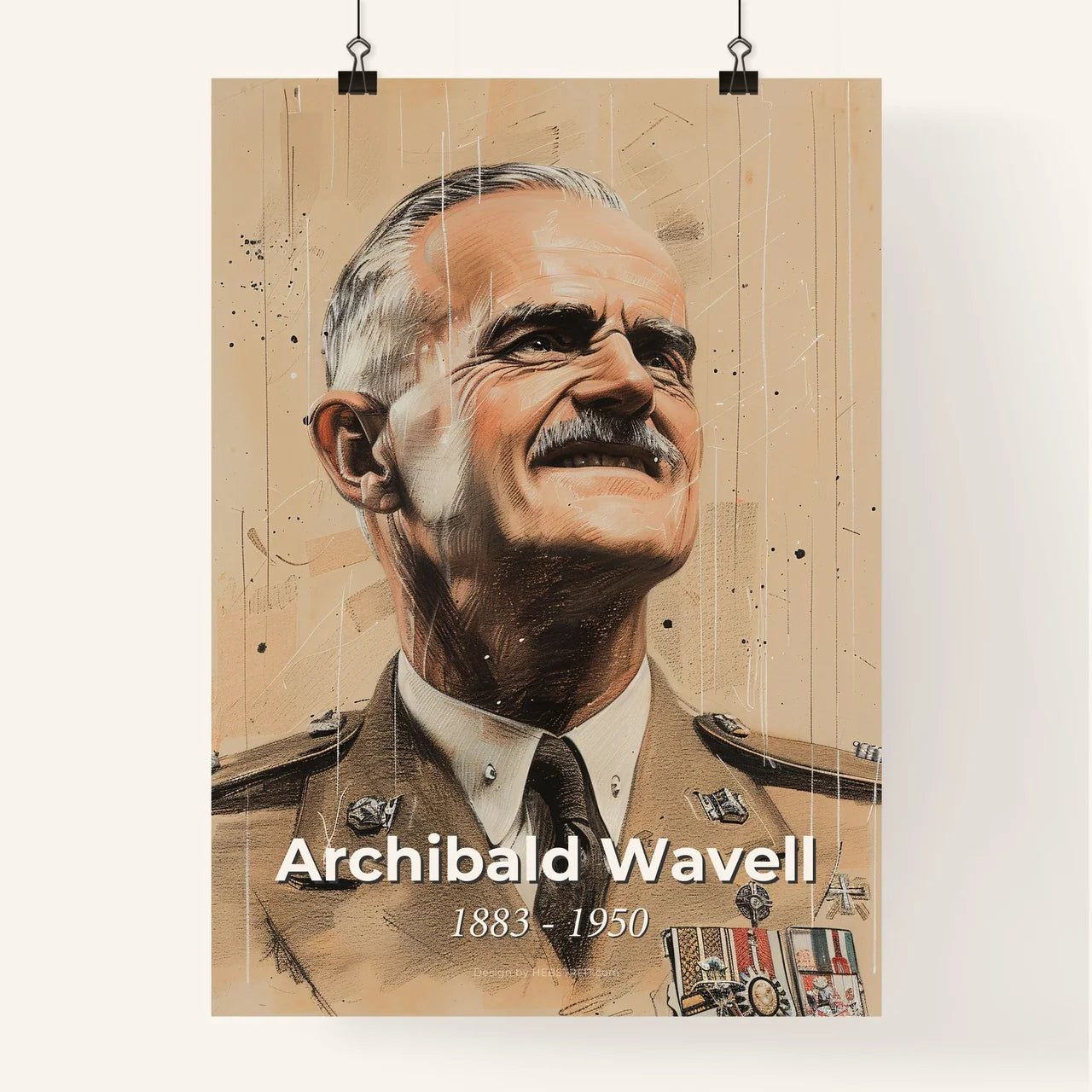 Vibrant Portrait of Field Marshal Archibald Wavell Poster