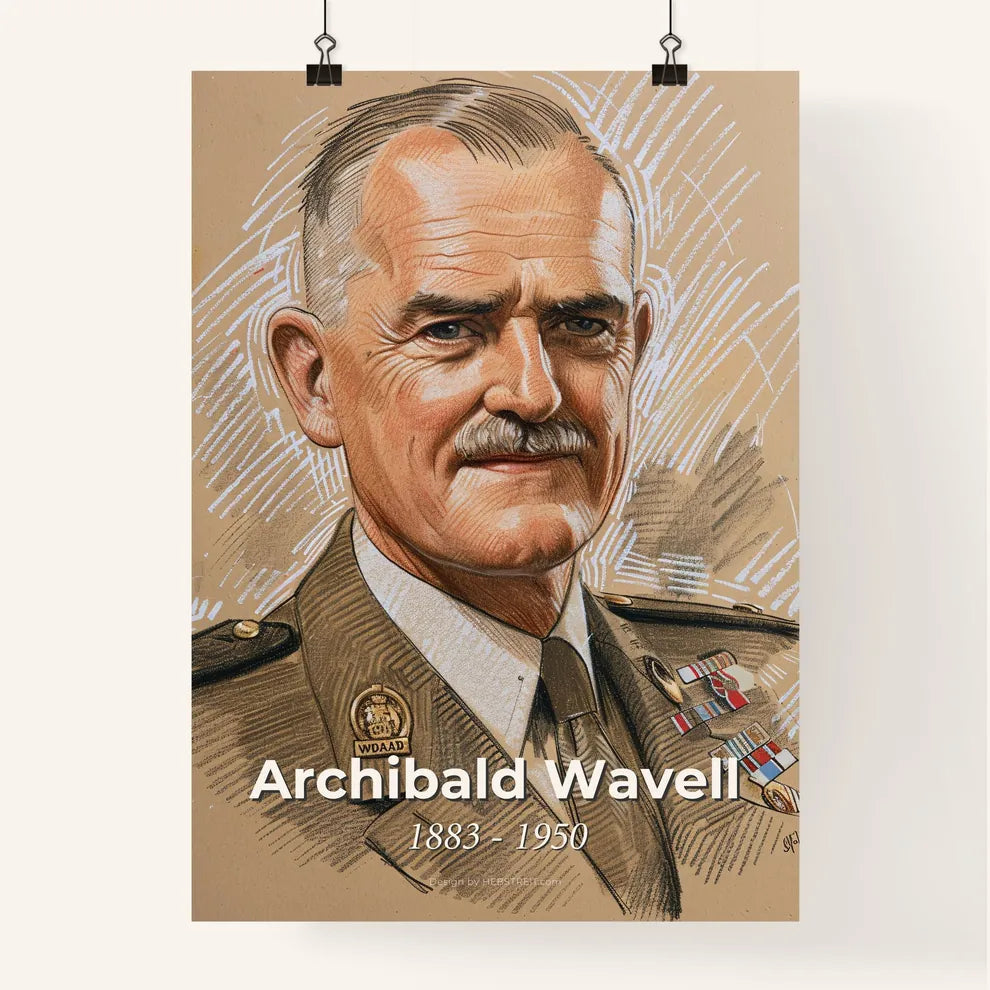 Exquisite Portrait of Sir Archibald Wavell Poster