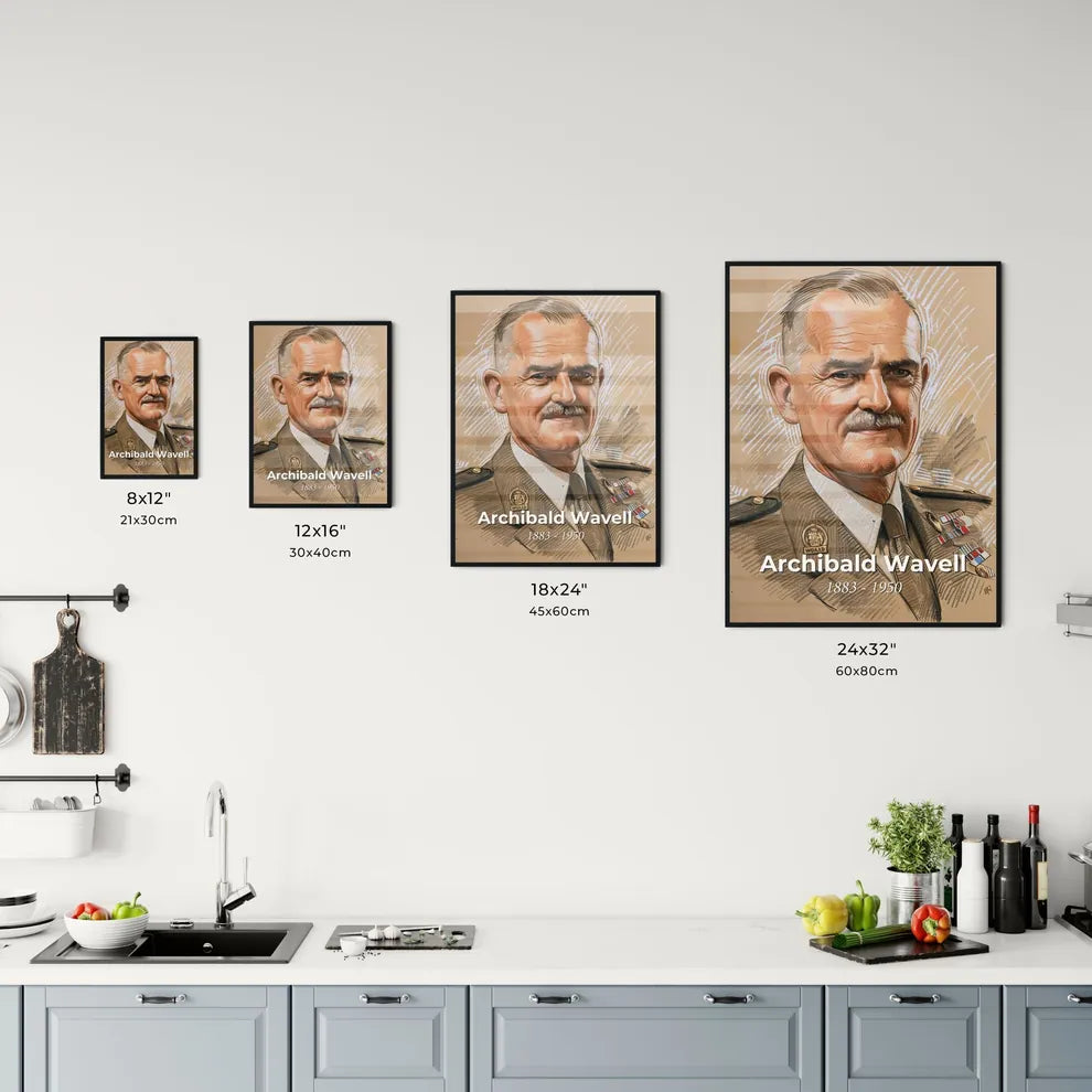 Exquisite Portrait of Sir Archibald Wavell Size Chart