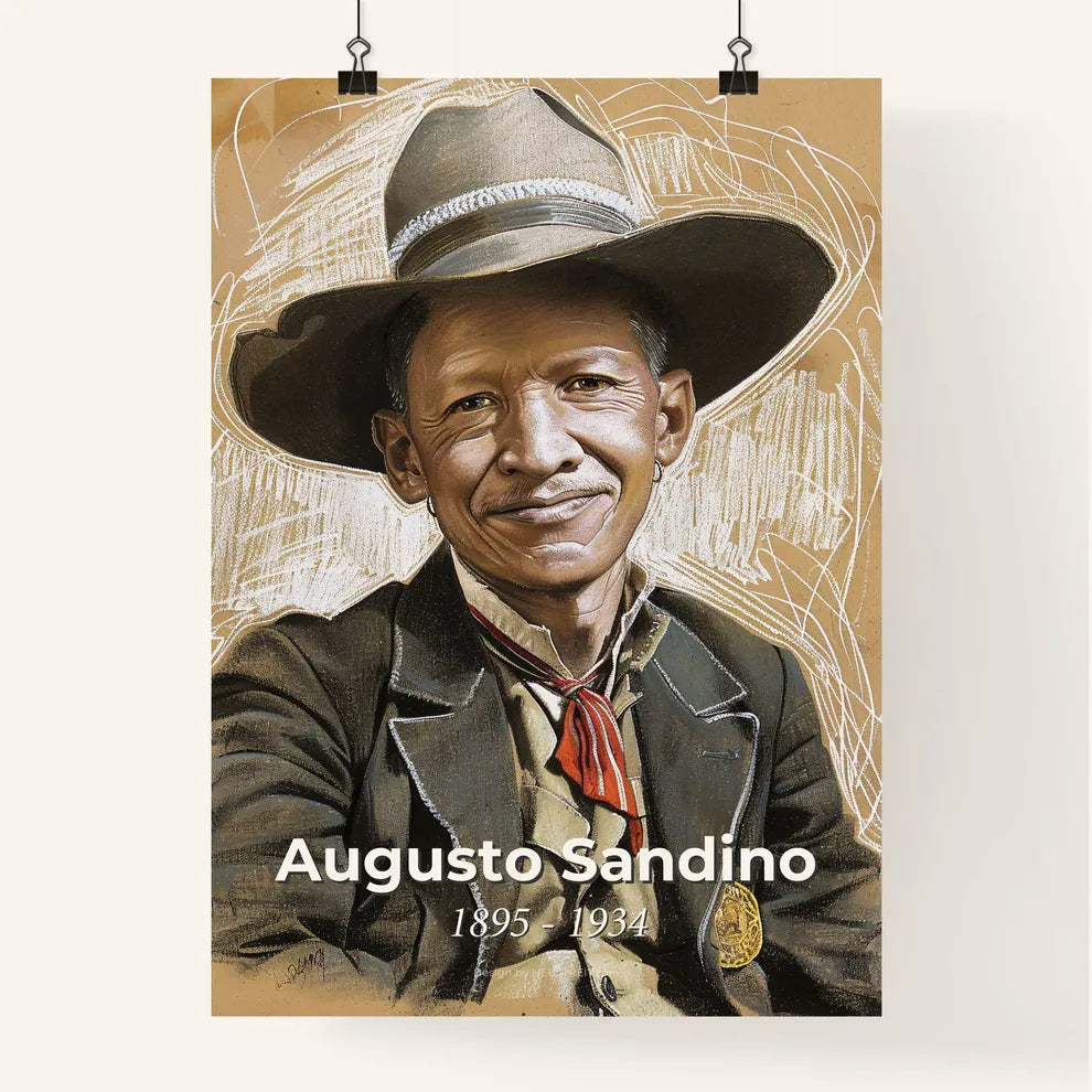 Smiling Augusto Sandino Poster